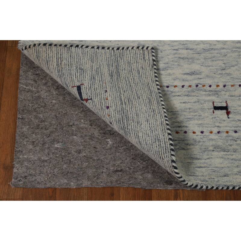 Hand Knotted Oriental 100% Wool Carpet Tribal Animal Pictorial Beige & Ivories Gabbeh Area Rug - 7' 11'' X 5' 2''