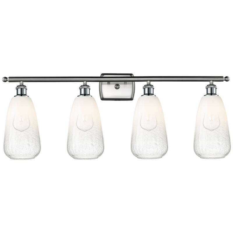 Innovations Lighting Endless Possibilities Ballston - Brookhaven Almond - 4 Light 36" Bath Vanity Light - Brushed Satin Nickel/Opal
