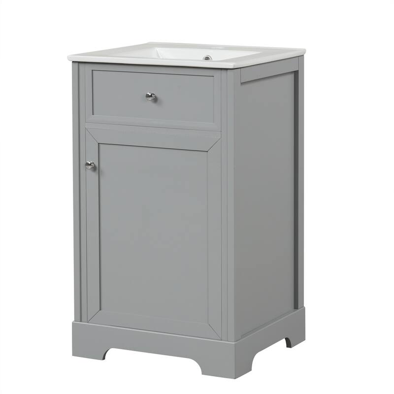 Roomfitters 20" Bathroom Vanity with Sink, Soft-Close Cabinet with Door Racks & Adjustable Shelf