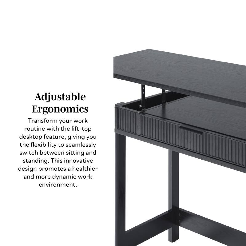Middlebrook Designs Reeded Lift-Top Desk with Drawer