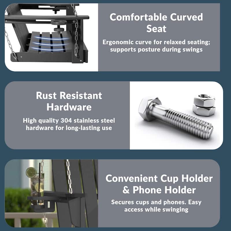 Hanniford Poly Adirondack 50 Inch Porch Swing