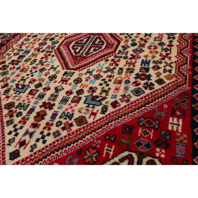 2'5''x4'1'' Hand Knotted Wool Ivory Abadeh Traditional Rug - 2' 5'' x 4' 1''