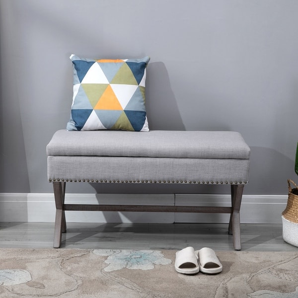 35.75 Rectangle Fabric Shoe Bench Storage Ottoman with Soft Sponge Cushion for Entryway or Living Room Grey 35.75 Rectangle Fabric Shoe Bench Storage Ottoman with Soft Sponge Cushion for Entryway or Living Room Grey