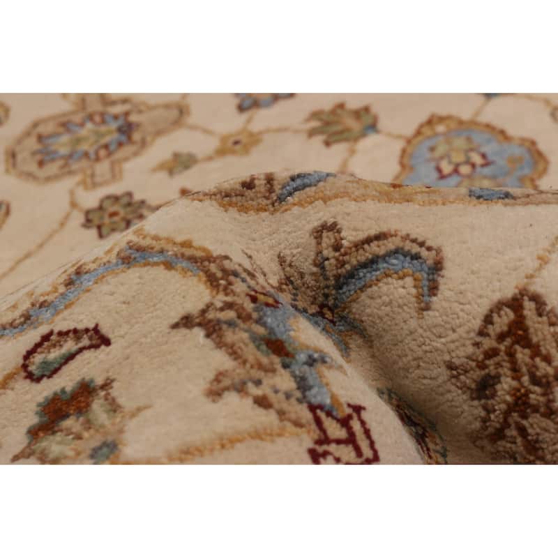 ECARPETGALLERY Hand-knotted Jamshidpour Cream Wool Rug - 5' x 5'
