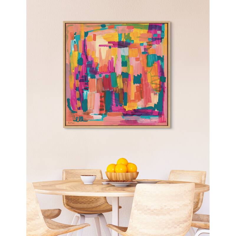 Kate and Laurel Sylvie I Feel Pretty Framed Canvas by Leah Nadeau