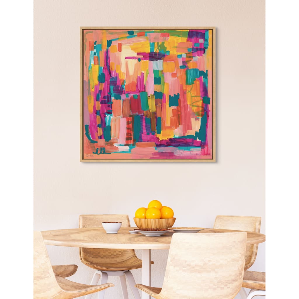 Kate and Laurel Sylvie I Feel Pretty Framed Canvas by Leah Nadeau