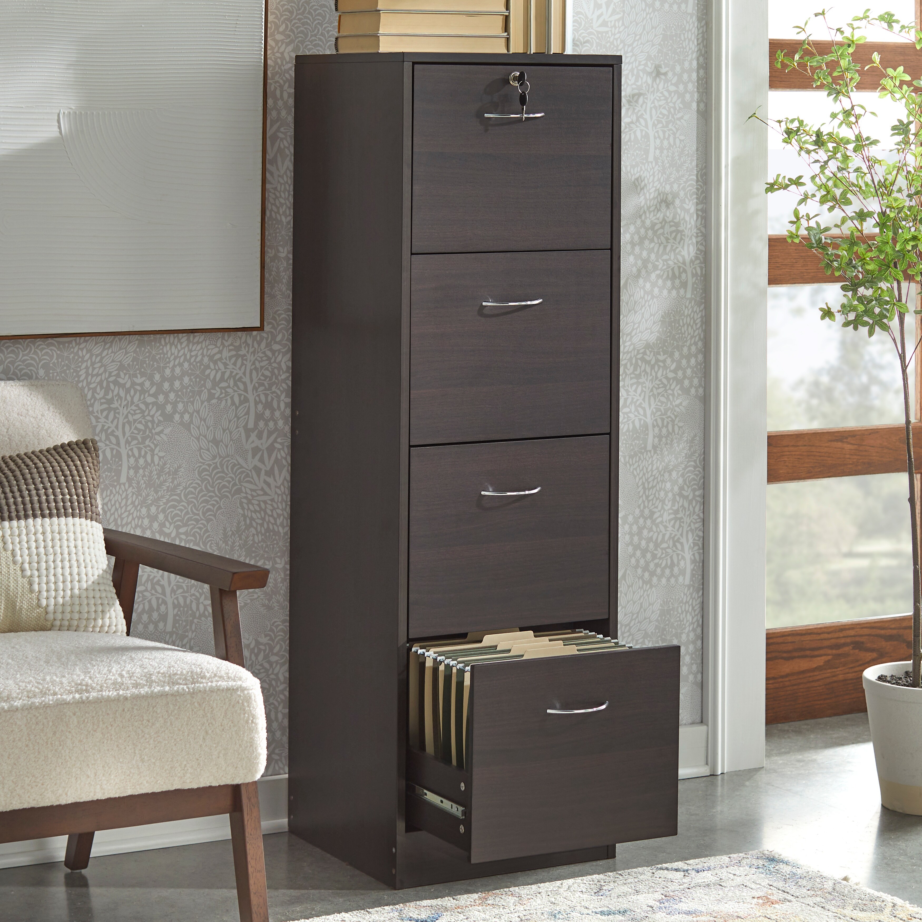 Wood filing cabinet 4 drawer sale