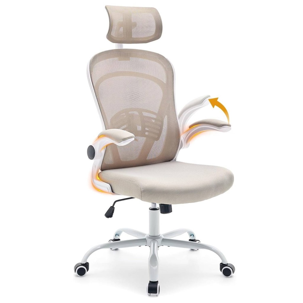 Ergonomic Office Computer Gaming Chair with Flip-Up Armrests for Bedroom, Study