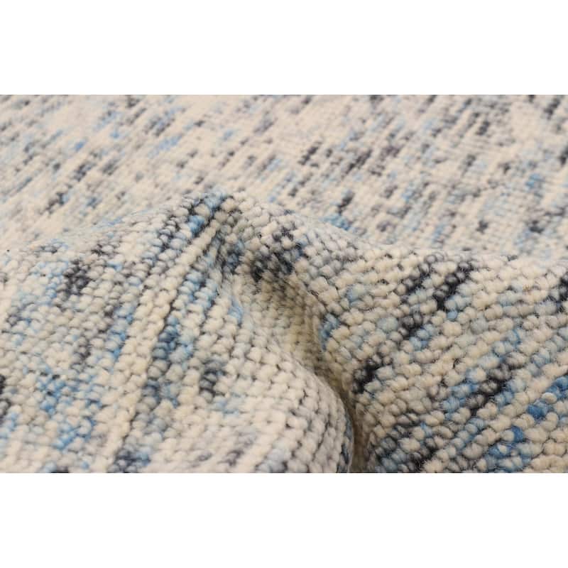 ECARPETGALLERY Hand-knotted Tangier Light Grey Wool Rug - 5'3 x 7'8