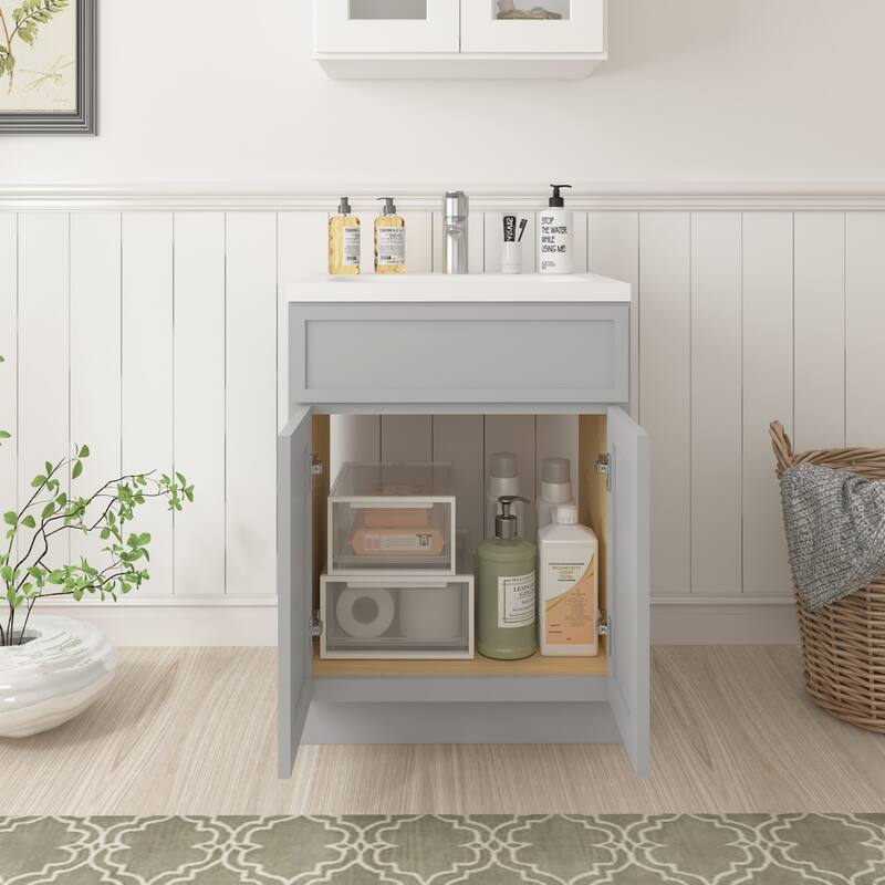 Vanity Art 24" Freestanding Single Base Storage Cabinet with Soft Close Doors