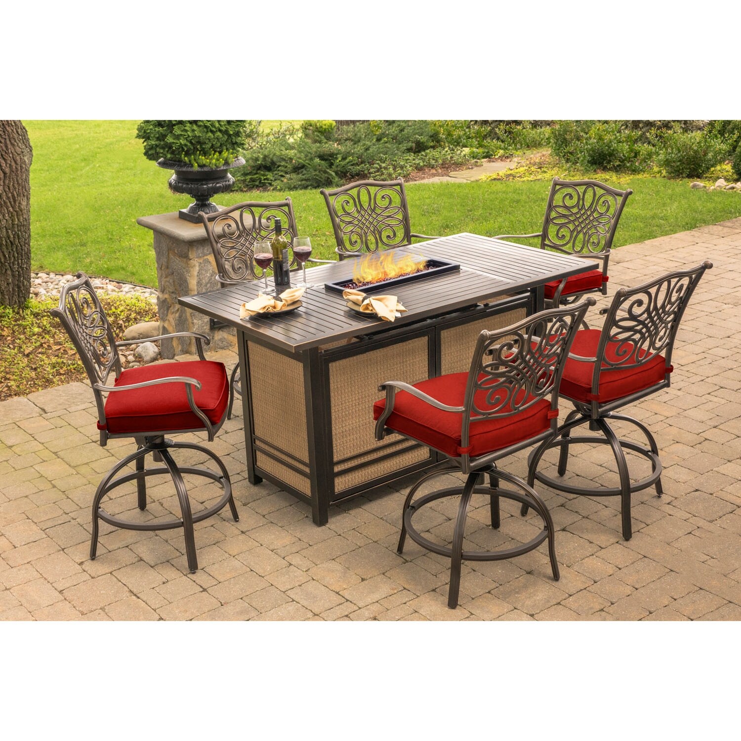 High dining fire pit table 2025