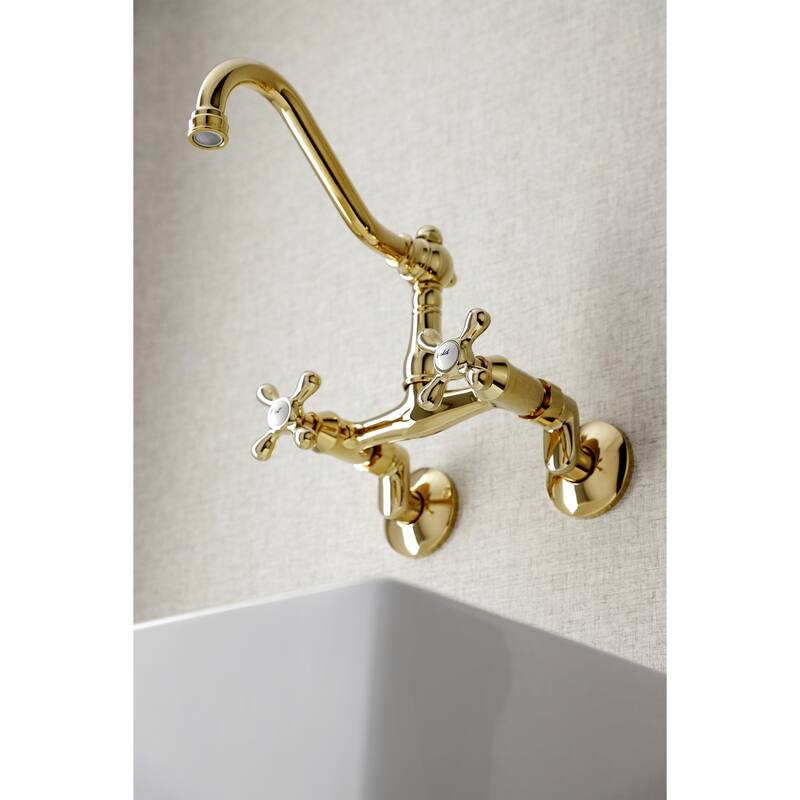 Vintage 6" Adjustable Center Wall Mount Kitchen Faucet