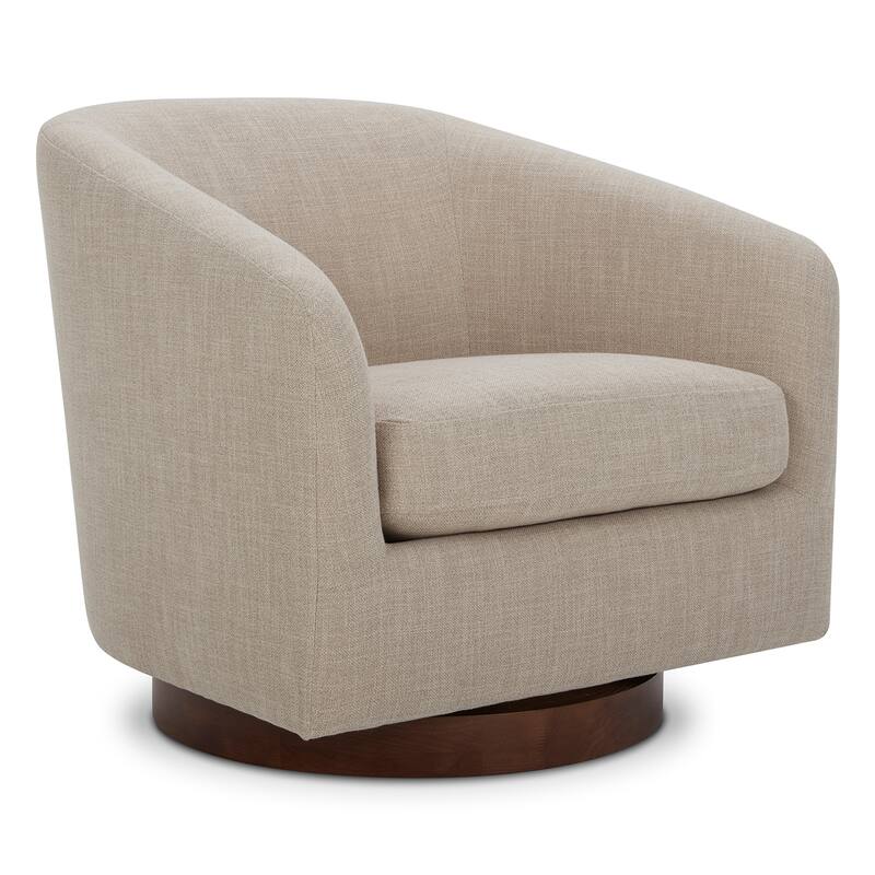 Spruce & Spring Liam Swivel Accent Chair - Single - Flax Beige-Fabric