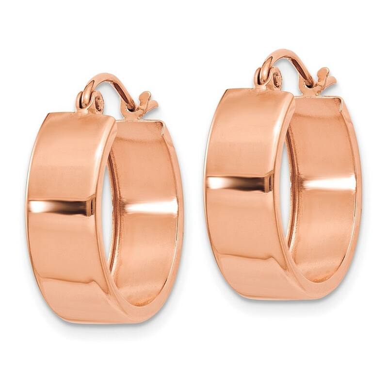 Curata 10k Rose Gold Polished 16x5.5mm Hoop Earrings