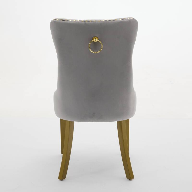 Furniture, Nikki Collection Modern, High-end Tufted Solid Wood Contemporary Velvet Upholstered Dining Chair