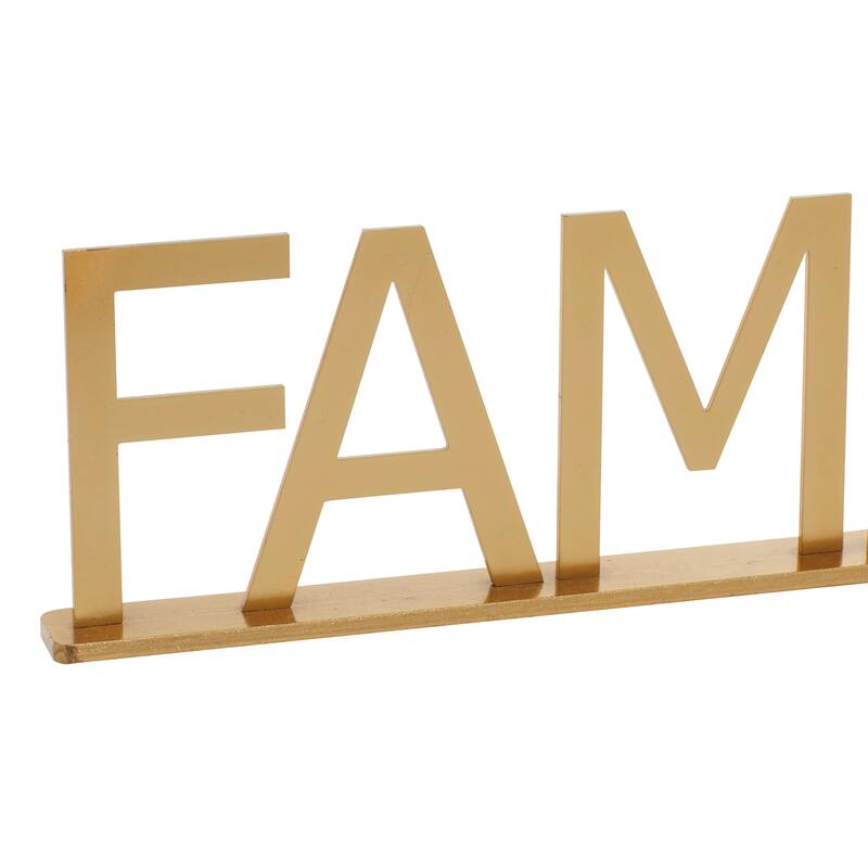 Gold Metal Family, Home Home Decorative Sign (Set of 2)