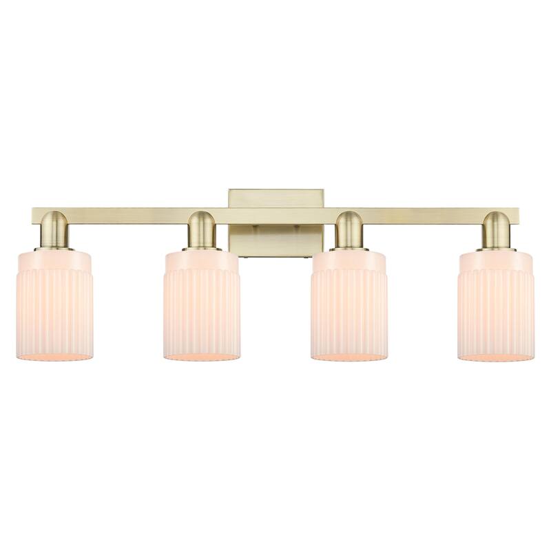 Innovations Lighting 716-4W-11-32 Hadley Vanity Hadley 4 Light 32" - Antique Brass / Matte White