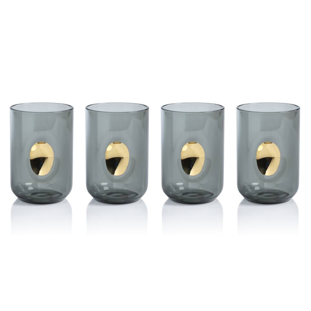 Ambrosi Tumblers with Gold Accent, Set of 4