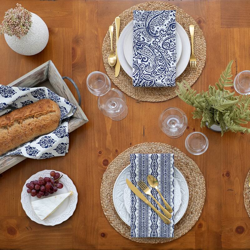 Everyday Casual Prints Assorted Cotton Fabric Napkins (Set of 24) - 17" x17"