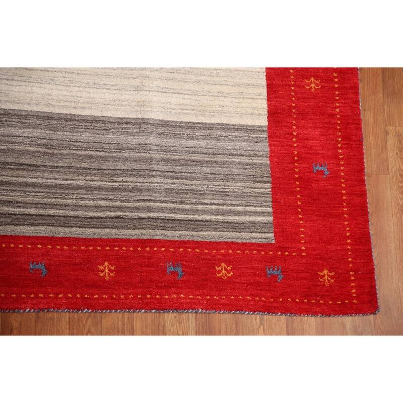 Gabbeh Indian Area Rug Hand-Knotted Wool Carpet - 8'3" x 9'8"