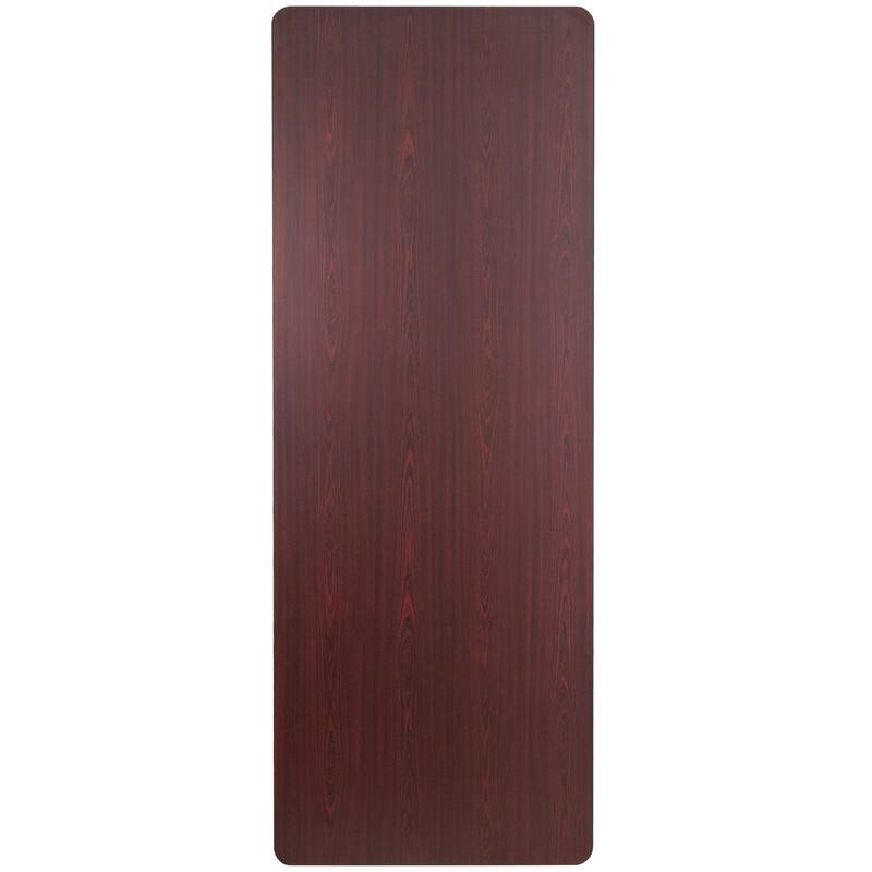 36" x 96" Rectangular High Pressure Mahogany Laminate Folding Banquet Table - 36"W x 96"D x 30"H - 36"W x 96"D x 30"H