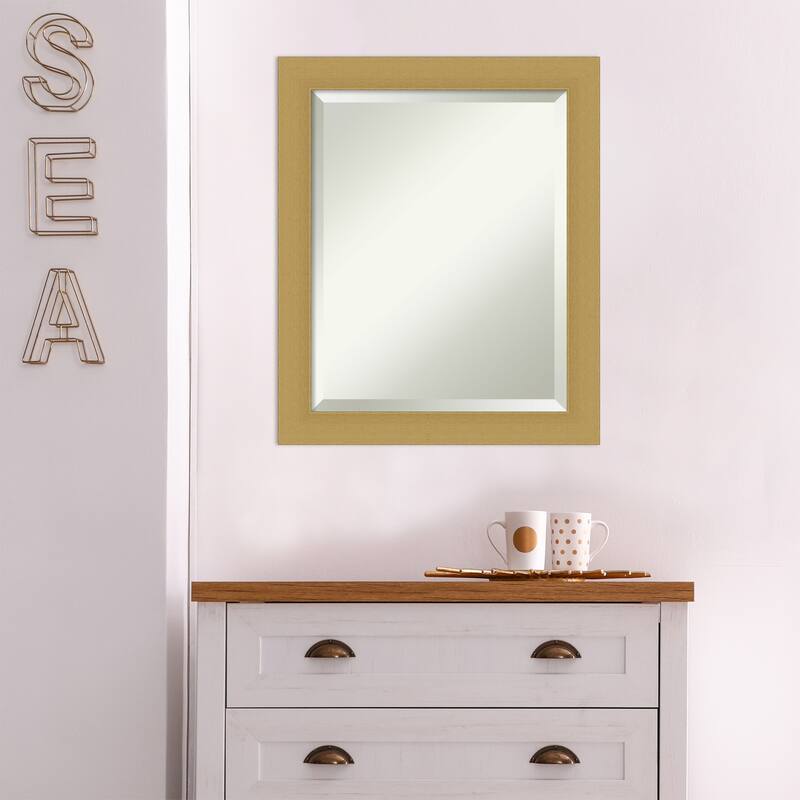 Beveled Wall Mirror - Grace Brushed Gold Frame - Grace Brushed Gold