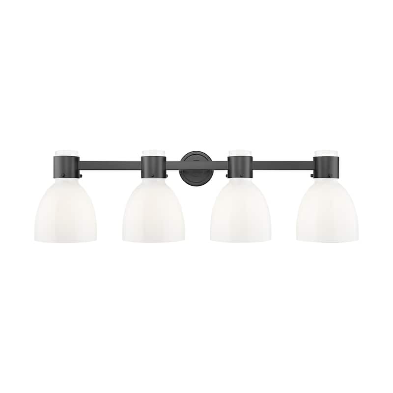 Innovations Lighting 464-4W-10-34 Lawton Bell Vanity Lawton Bell 4 - Matte Black / Gloss White