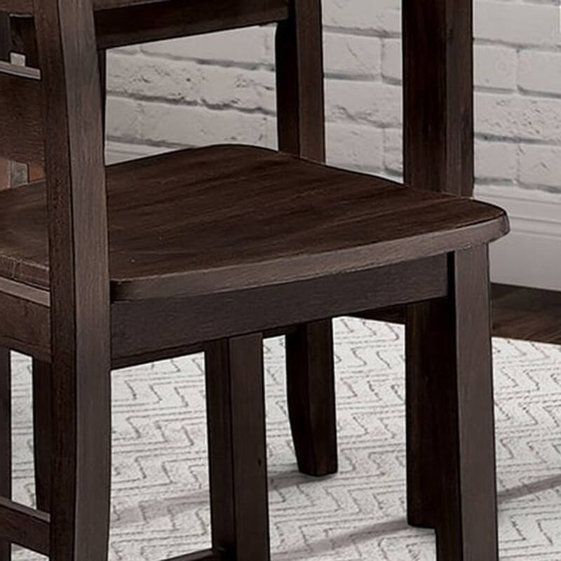 Farmhouse Expresso Solid Wood 5-piece Counter Height Dining Table Set