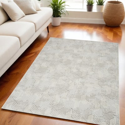 Lipem Power Loomed Geometric Modern Area Rug By HomeRoots