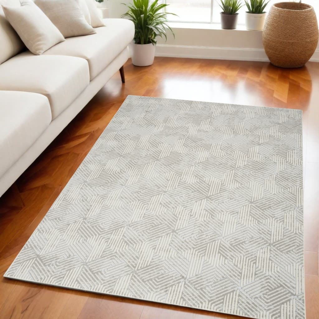 Lipem Power Loomed Geometric Modern Area Rug By HomeRoots