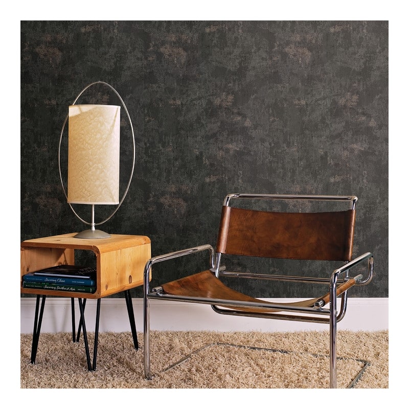 Brewster Jet Charcoal Texture Wallpaper - 21 x 396 x 0.025