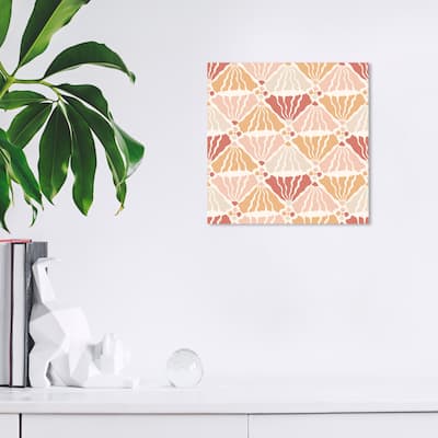 Wynwood Studio Canvas Abstract Shell Flowers Pattern Pink and Light Pink Modern & Contemporary Wall Art Canvas Print