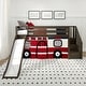 preview thumbnail 4 of 62, Max and Lily Classic Twin Low Loft with Stairs, Easy Slide and Curtain Clay, Red