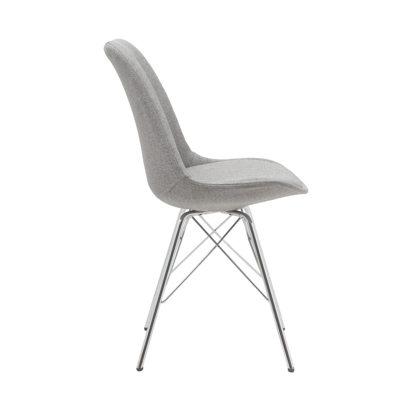 Porthos Home Upholstered Dining Chair with Chrome Metal Legs