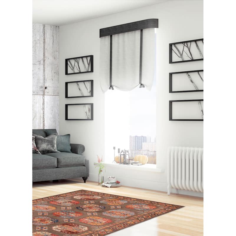 ECARPETGALLERY Hand-knotted Uzbek Ghazni Taupe Wool Rug - 4'0 x 6'4