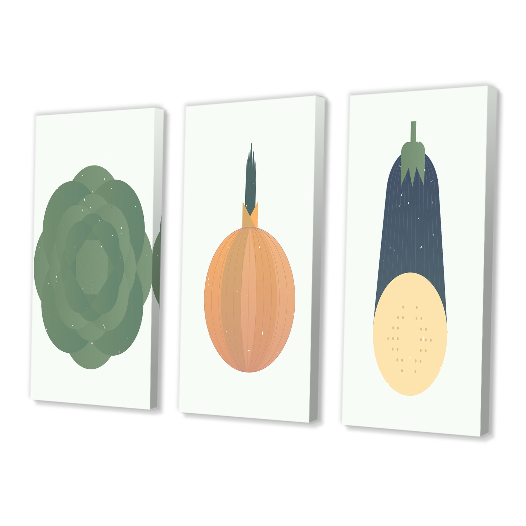 Designart Abstract Vintage Vegetables I - Traditional Art Print - Timeless Kitchen Decor - Vibrant Vegetable Illustration - Classic Wall Art for Home or Dining Room-image