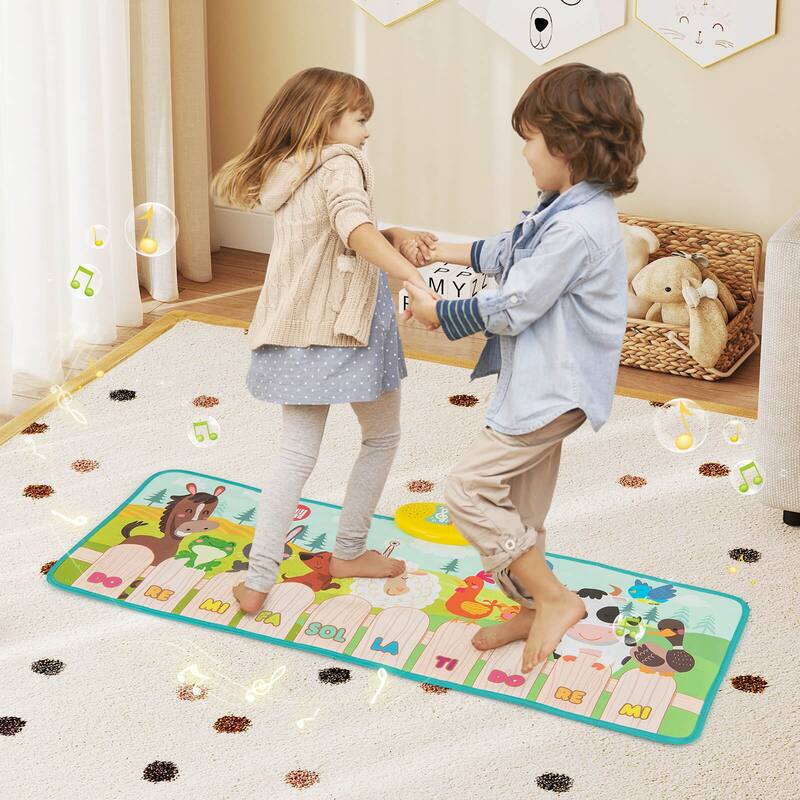 Costway Floor Piano Mat for Toddlers Baby Musical Touch Dancing - Multi-color - See Details