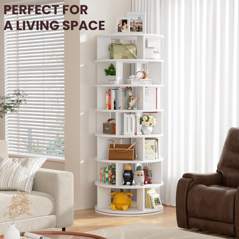 Cimly 7-tier Rotating Shoe Rack Tower, 32-pair Spinning Display Round Shoe Organizer for Closet