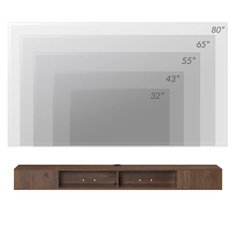 70 inch Floating TV Shelf for Wall, Entertainment Center for Living Room