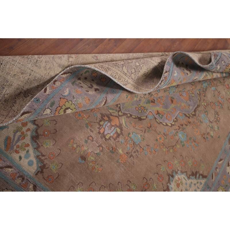 Tabriz Persian Vintage Area Rug Hand-Knotted Wool Carpet - 6'10"x 9'1"