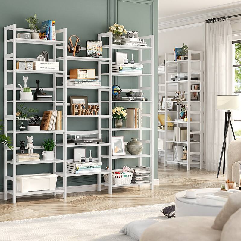 6-Tier Solid Bamboo Bookcase,Large Freestanding Open Bookshelf with 17 Display Shelves,Easy To Assemble