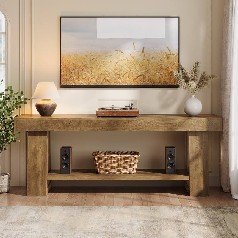 63" TV Stand for TVs up to 75 Inch, Rustic Entertainment Center