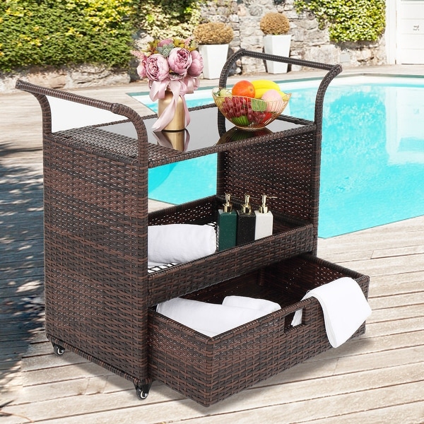 Rattan bar cart bed hot sale bath and beyond