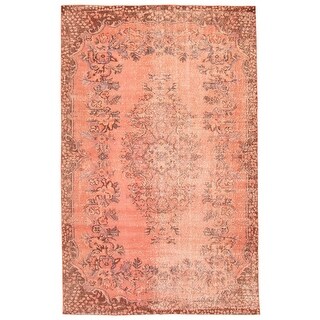 Salmon Color Rug ECARPETGALLERY Hand-knotted Color Transition Salmon Wool Rug - 5'8 x 9 ...