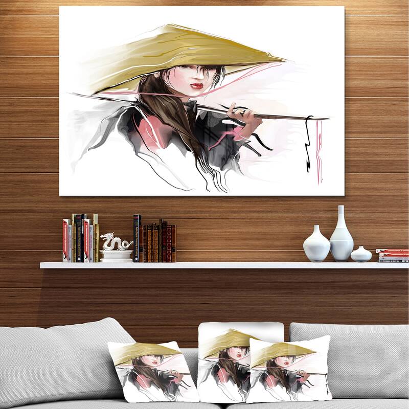 Designart 'Vietnamese Woman' Digital Art Portrait Metal Wall Art