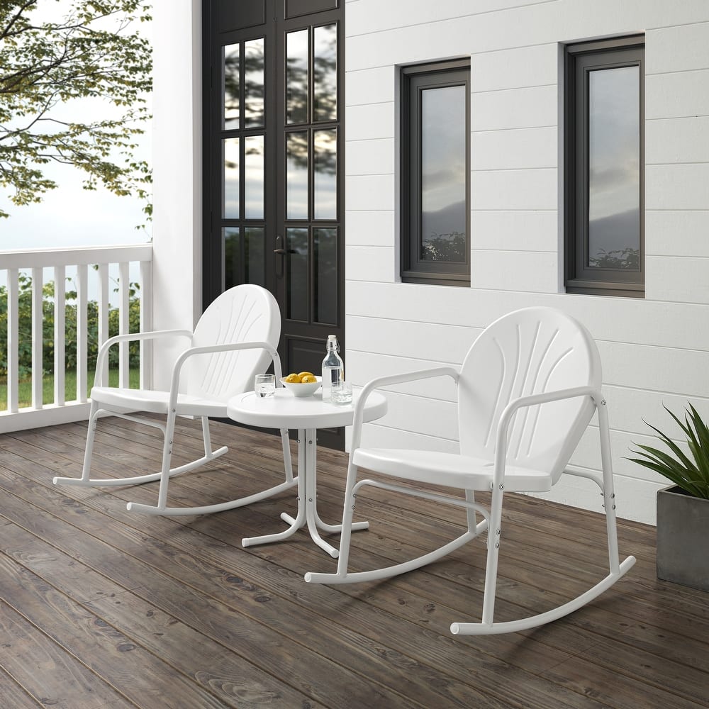 Crosley Griffith 3Pc Outdoor Rocking Chair Set - 79 W x 33.13 D x 32.25 H