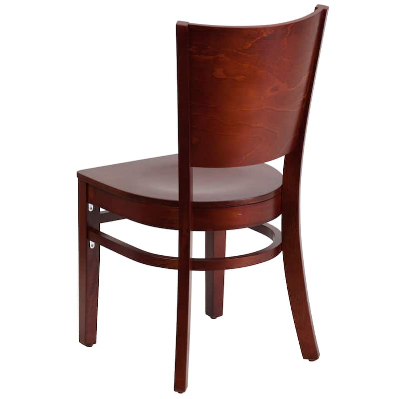 Solid Back Wooden Restaurant Chair - 17.25"W x 20.5"D x 33.5"H