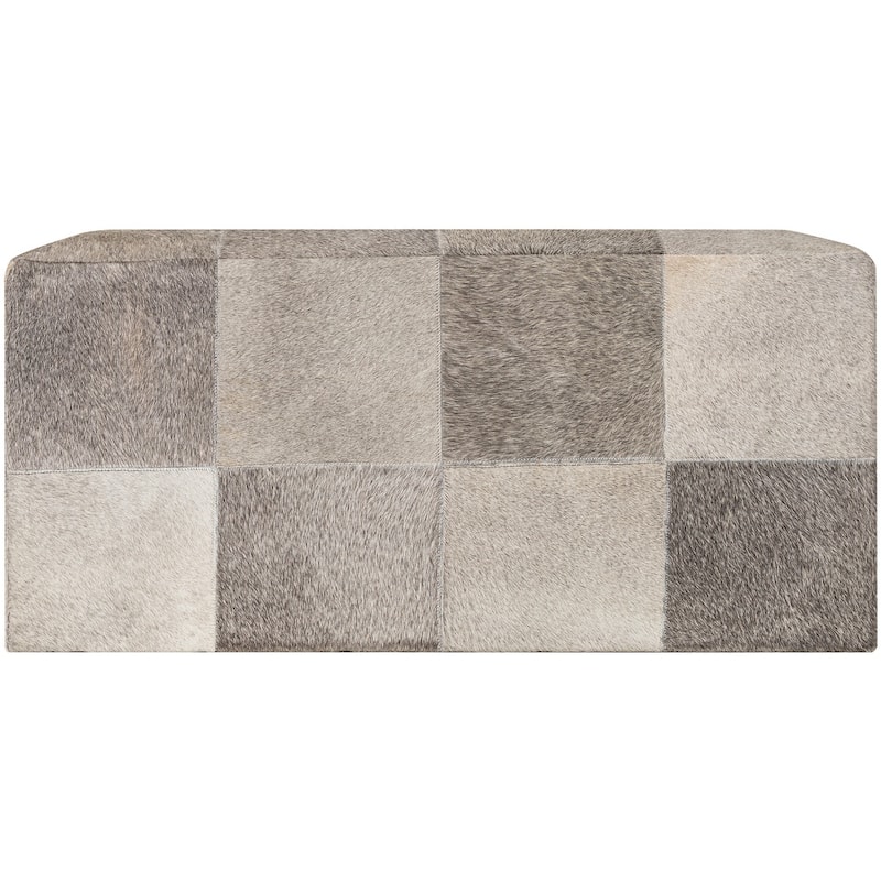 Fatime Hair on Hide Patchwork Large Ottoman