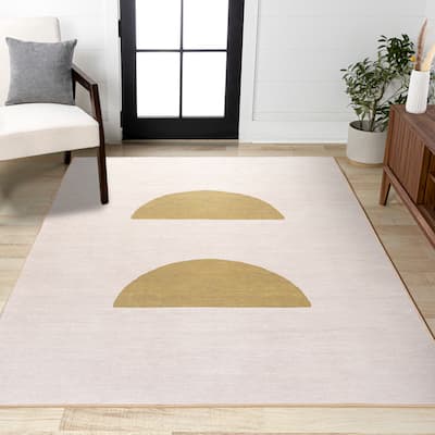 JONATHAN Y Cirkel Bohemian Textured Weave Floral Machine Washable Area Rug