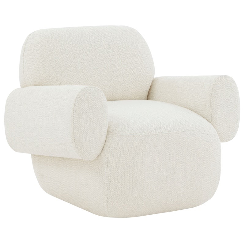 SAFAVIEH Couture Agustina Ivory Upholstered Accent Chair - 35" W x 32" D x 30" H - 35Wx32Dx30H